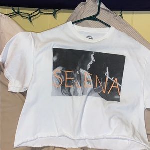 White Selena t shirt, size large